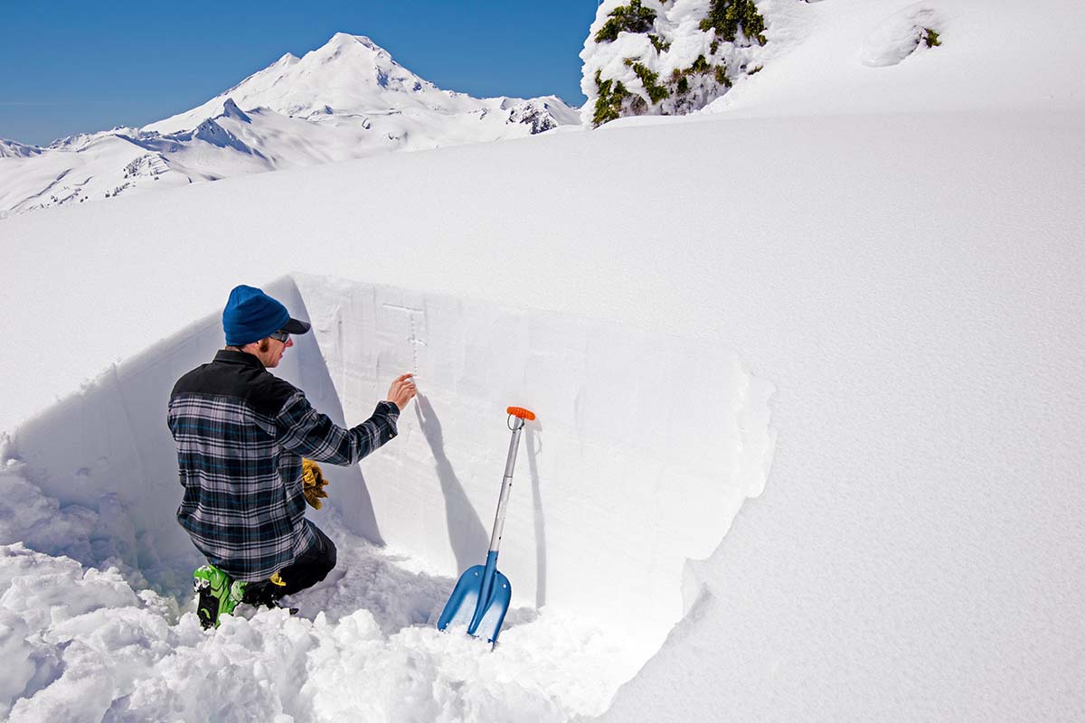 Avalanche safety (inside snow pit)